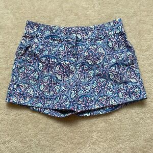 Vineyard Vines Sand Dollar Allover Classic Shorts Women's 00 XXS Pink Blue